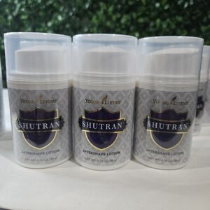 Young Living Shutran Aftershave Lotion with Purple and Gold Accents
